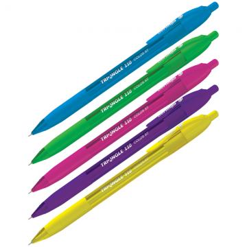 Ручка шариковая автоматическая Berlingo «Triangle 110 RT Color» синяя, 0,7мм, трехгр., игол.стержень