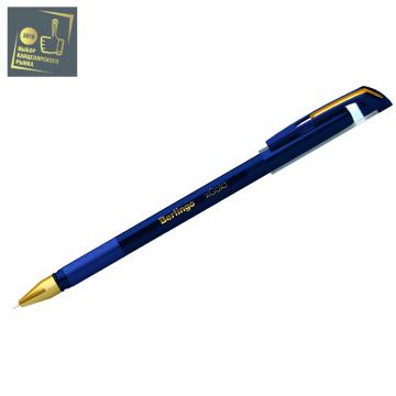 Ручка шариковая Berlingo «xGold» синяя, 0,7мм, игольчатый стержень, грип