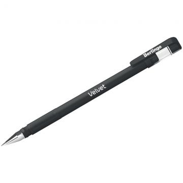 Ручка гелевая Berlingo «Velvet» черная, 0,5мм, прорезиненный корпус